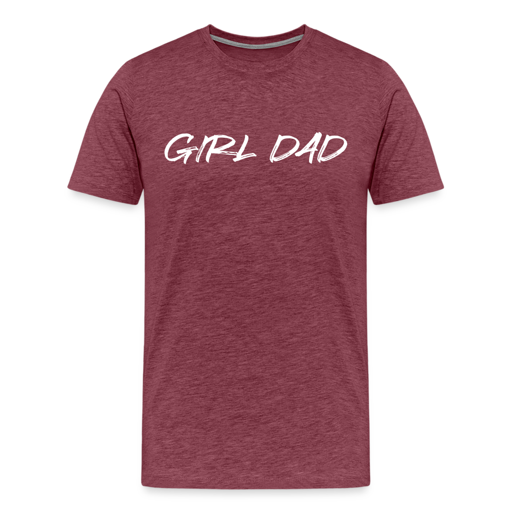 Men's Premium T-Shirt GIRL DAD WHITE - heather burgundy