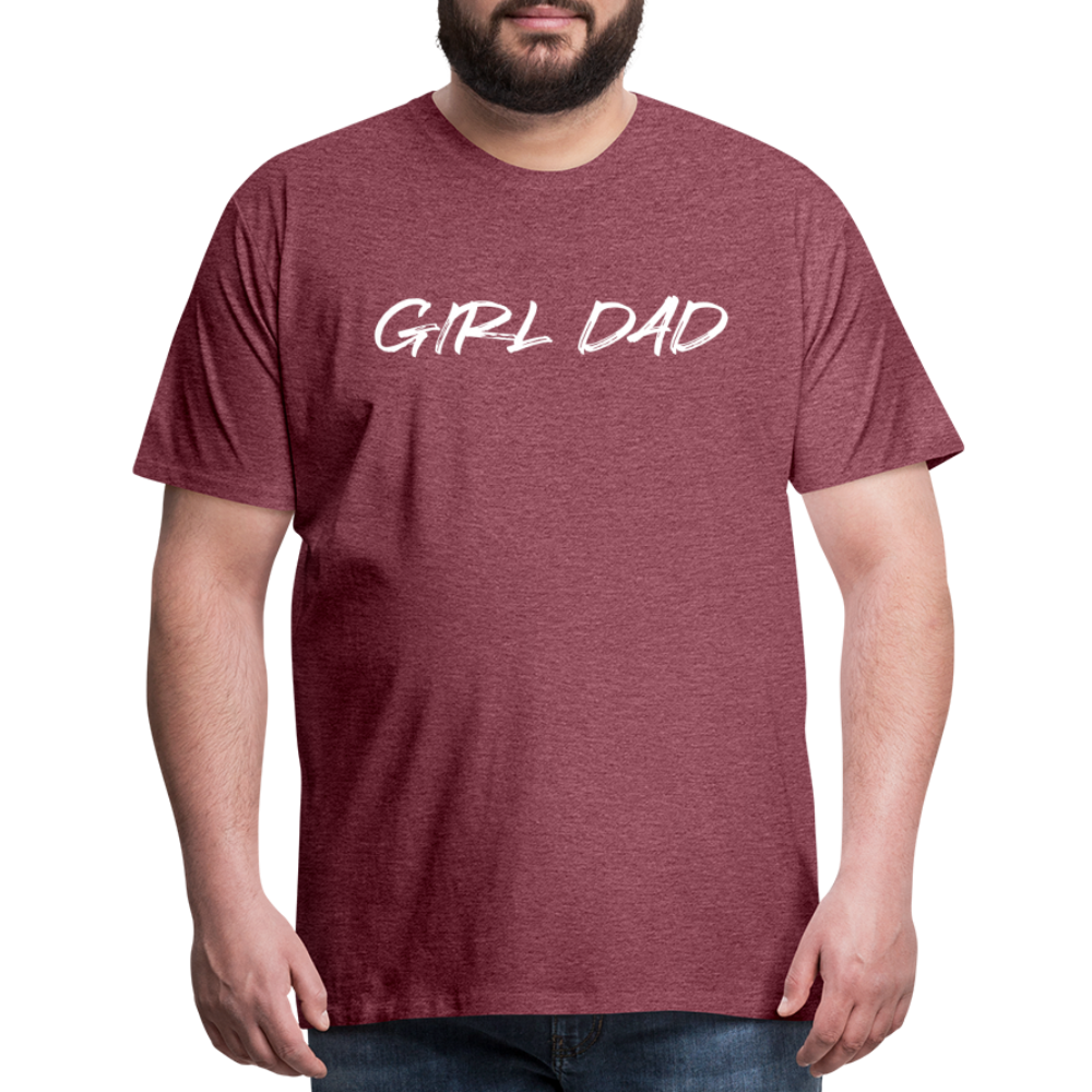 Men's Premium T-Shirt GIRL DAD WHITE - heather burgundy