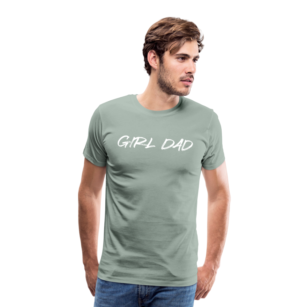 Men's Premium T-Shirt GIRL DAD WHITE - steel green