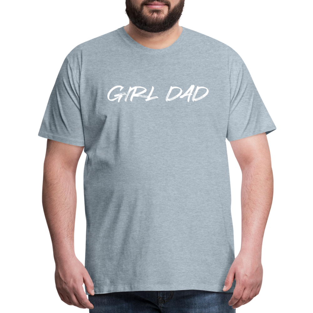 Men's Premium T-Shirt GIRL DAD WHITE - heather ice blue