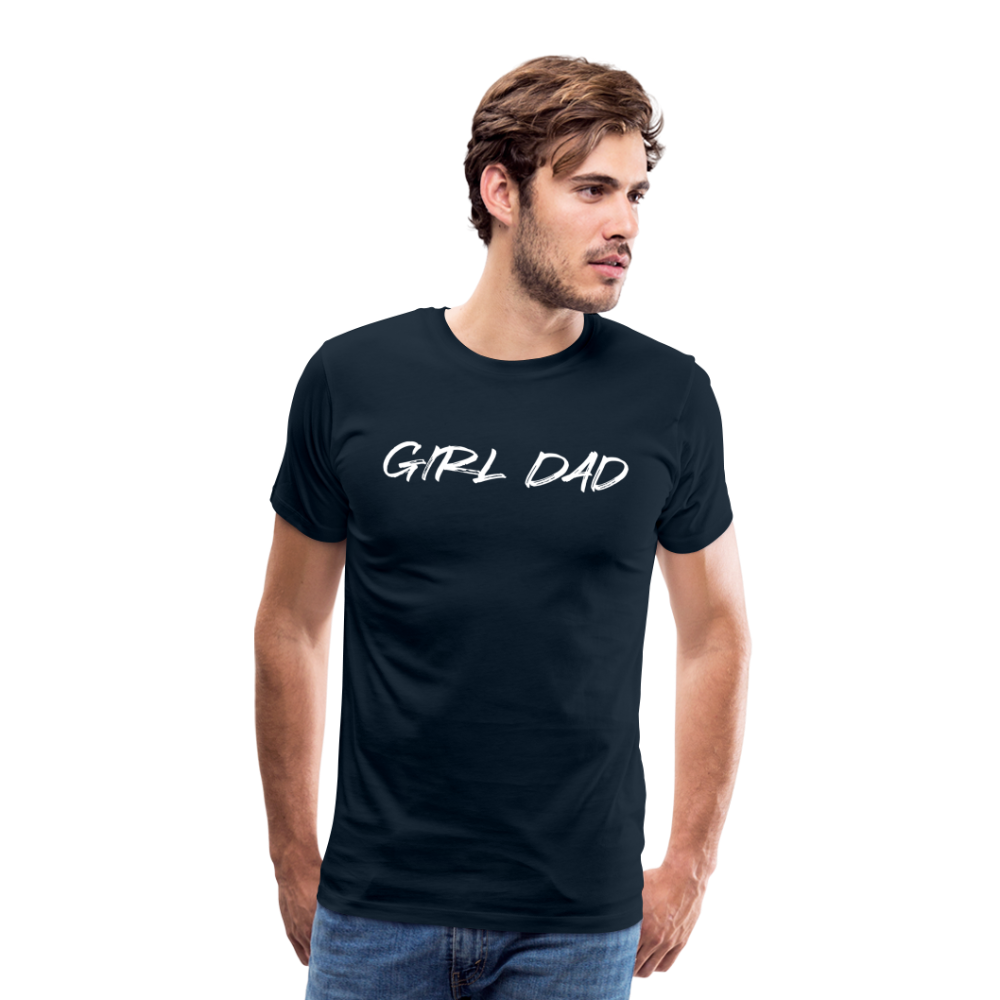 Men's Premium T-Shirt GIRL DAD WHITE - deep navy