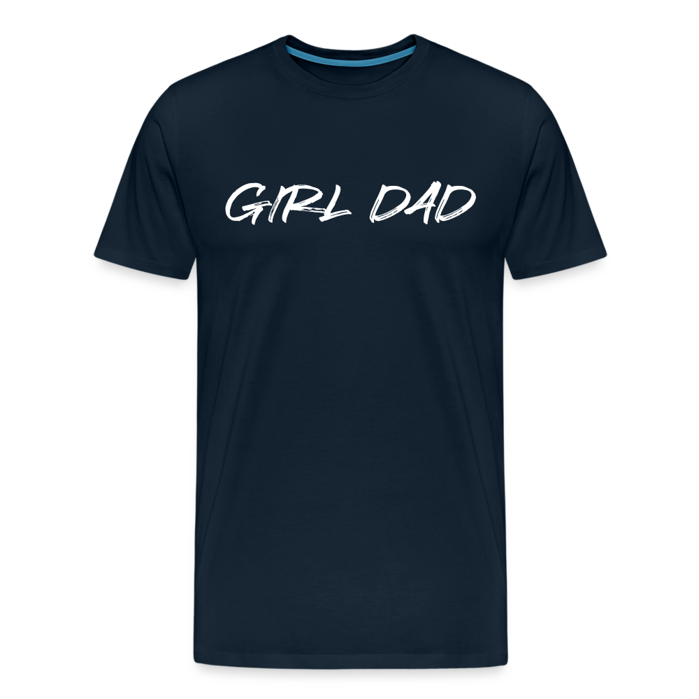 Men's Premium T-Shirt GIRL DAD WHITE - deep navy