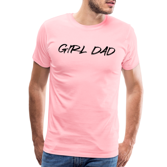 Men's Premium T-Shirt GIRL DAD BLACK - pink
