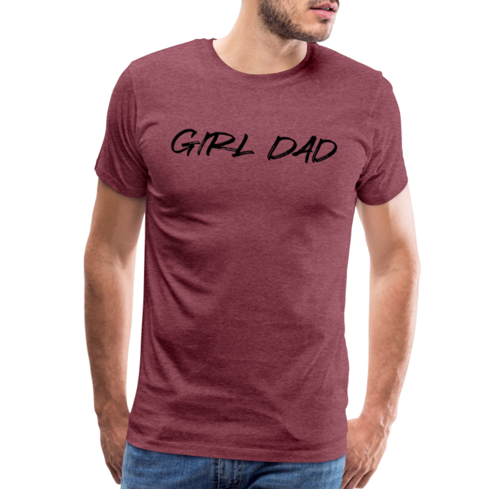 Men's Premium T-Shirt GIRL DAD BLACK - heather burgundy