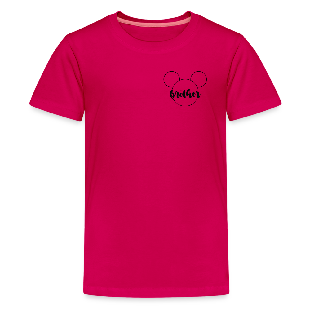 Kids' Premium T-Shirt BN MICKEY BROTHER BLACK - dark pink